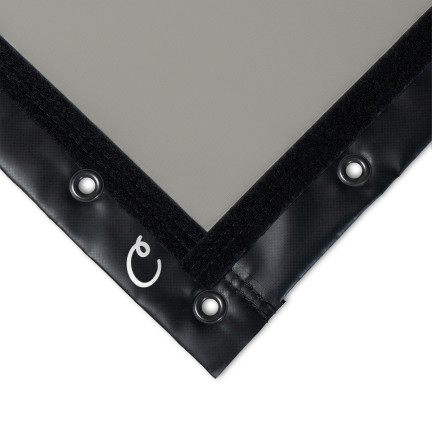 8x14 Foot High-Contrast Gray Impact Screen Finished Edges With Loop (Remnant/Clearance)