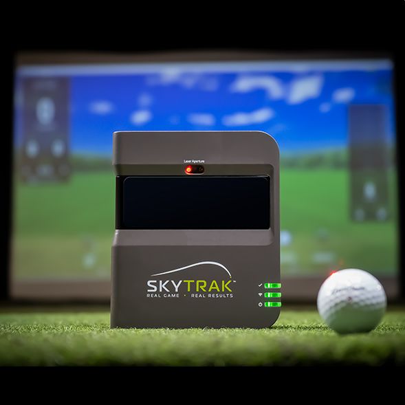 SkyTrak Launch Monitor on golf mat