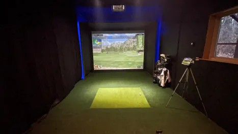 Customer home golf simulator build, DIY project using Carl's Place DIY Golf Simulator Enclosure Kit