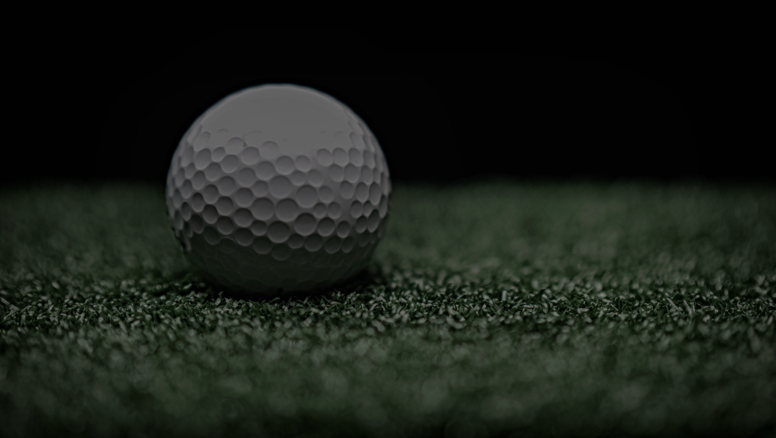Close up golf ball on short turf