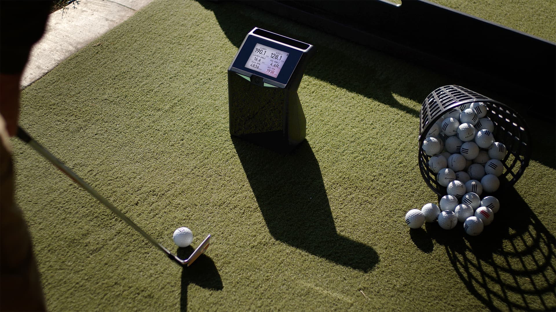 TruGolf Launchbox on turf in use