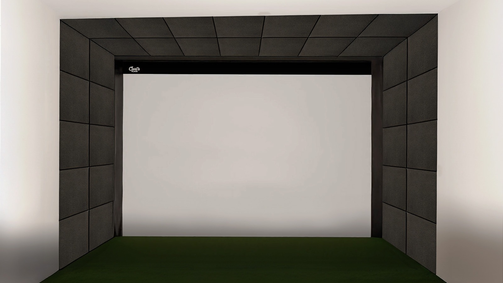 Carl's Built-In Golf Screen with carpet tiles