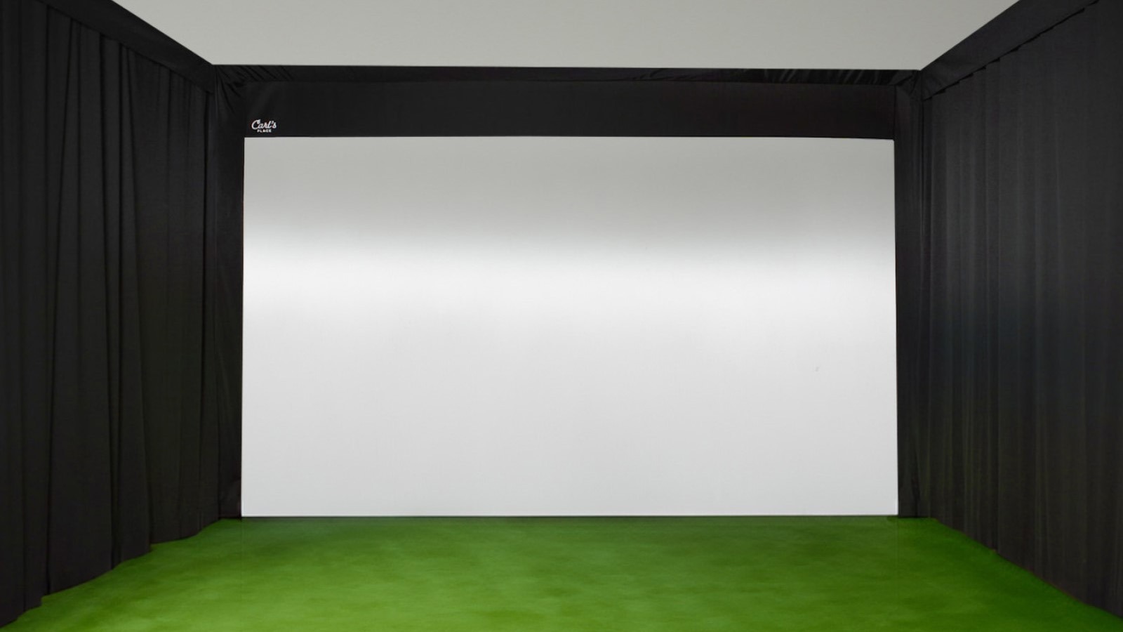 Carl's Built-In Golf Screen with curtains