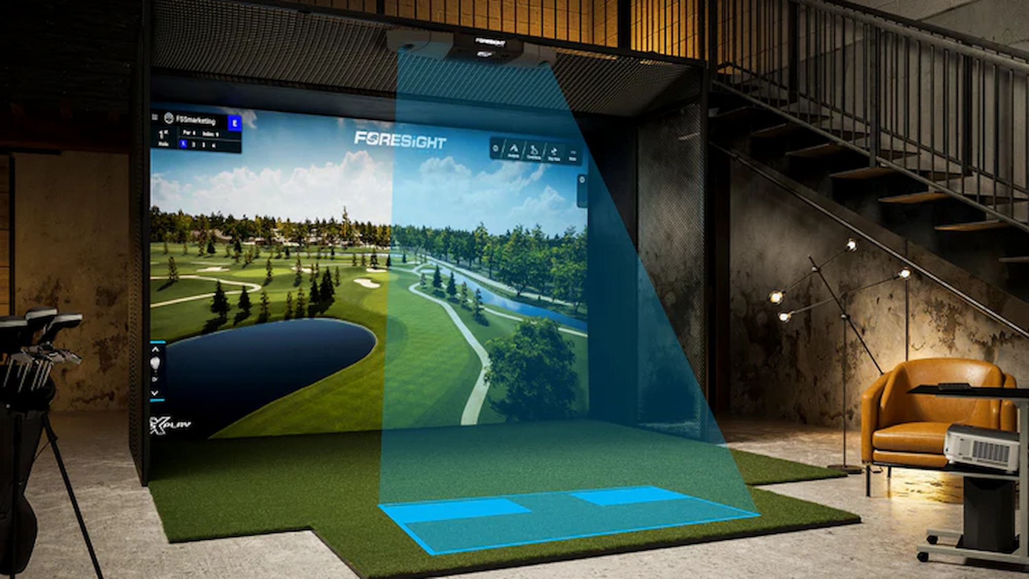 Foresight Falcon launch monitor hitting zone render