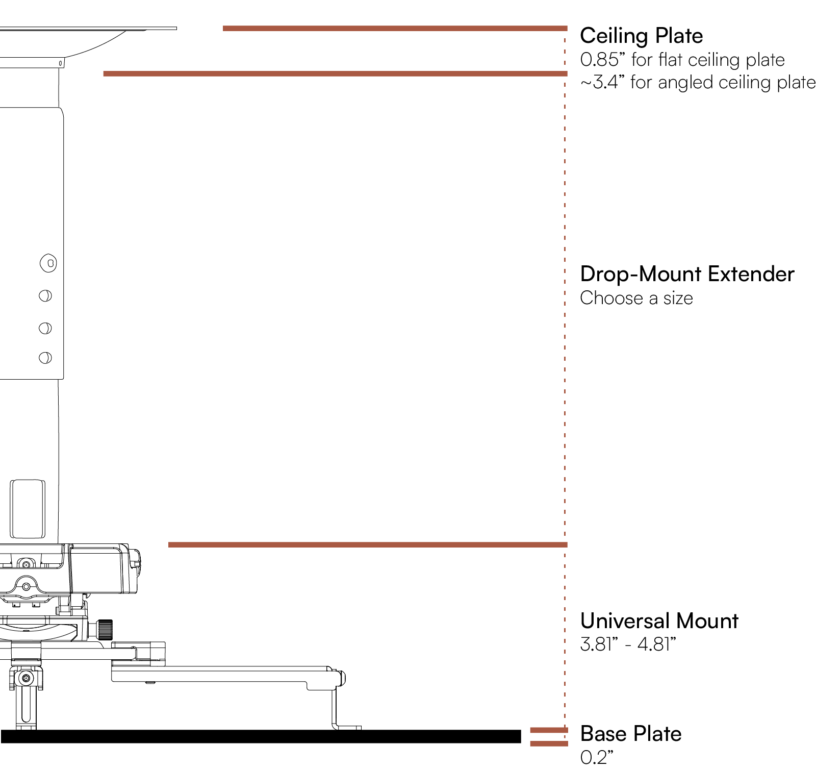 Launch Monitor Drop Mount Measurements