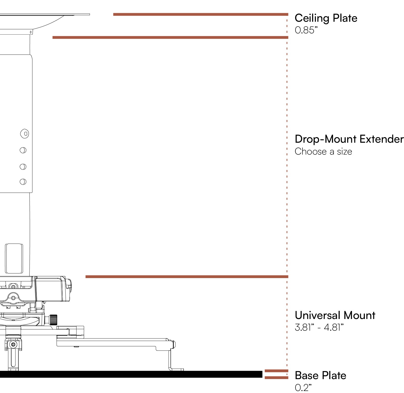 Launch Monitor Drop Mount Measurements