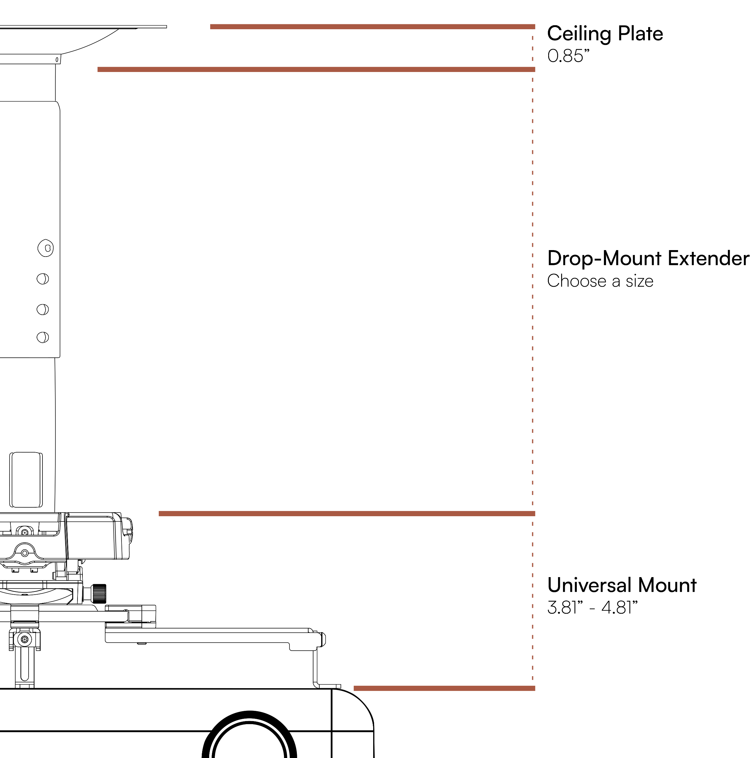 Projector Drop Mount Measurements