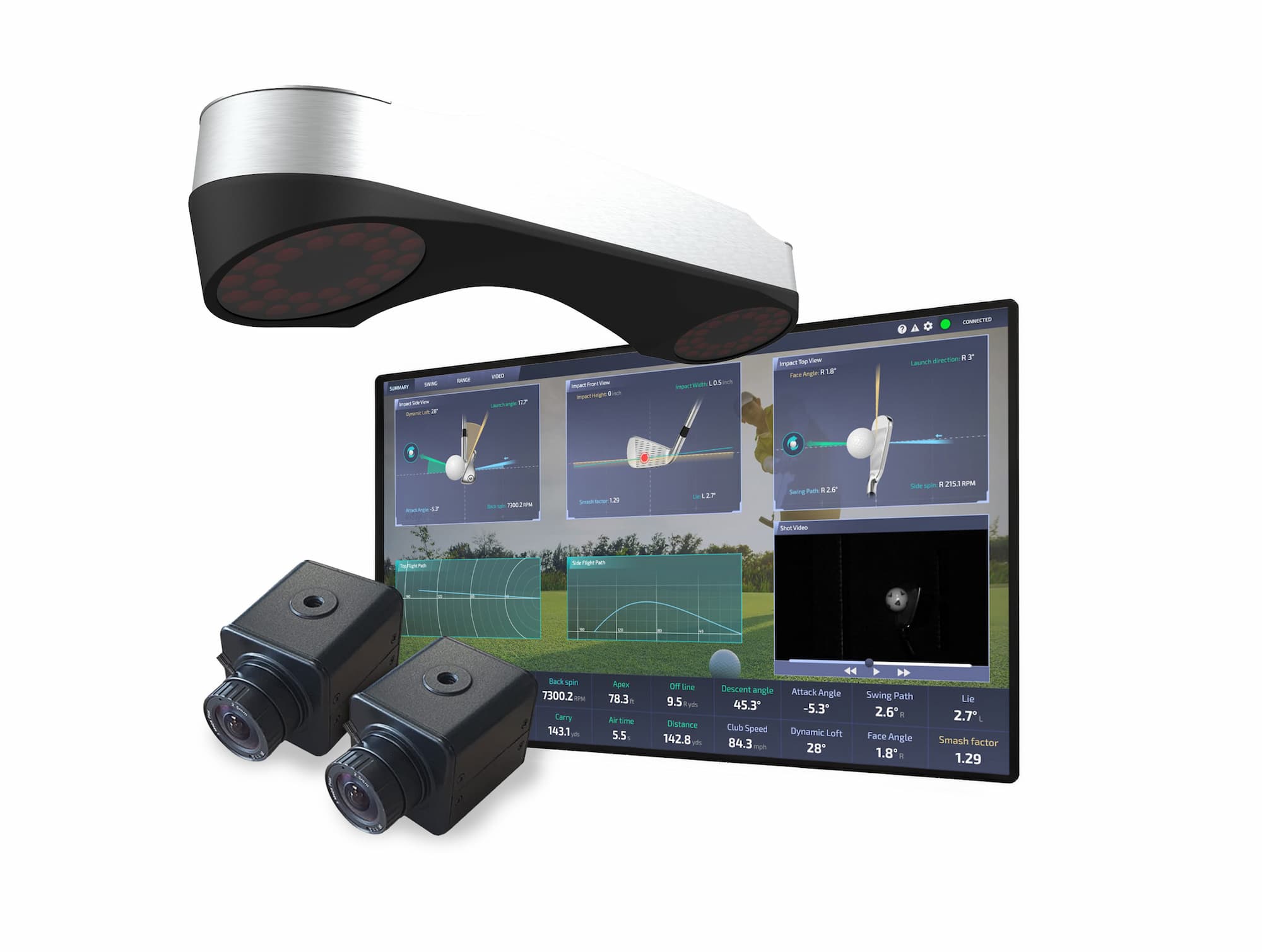 Protee VX Launch Monitor with Screen and Swing Cameras