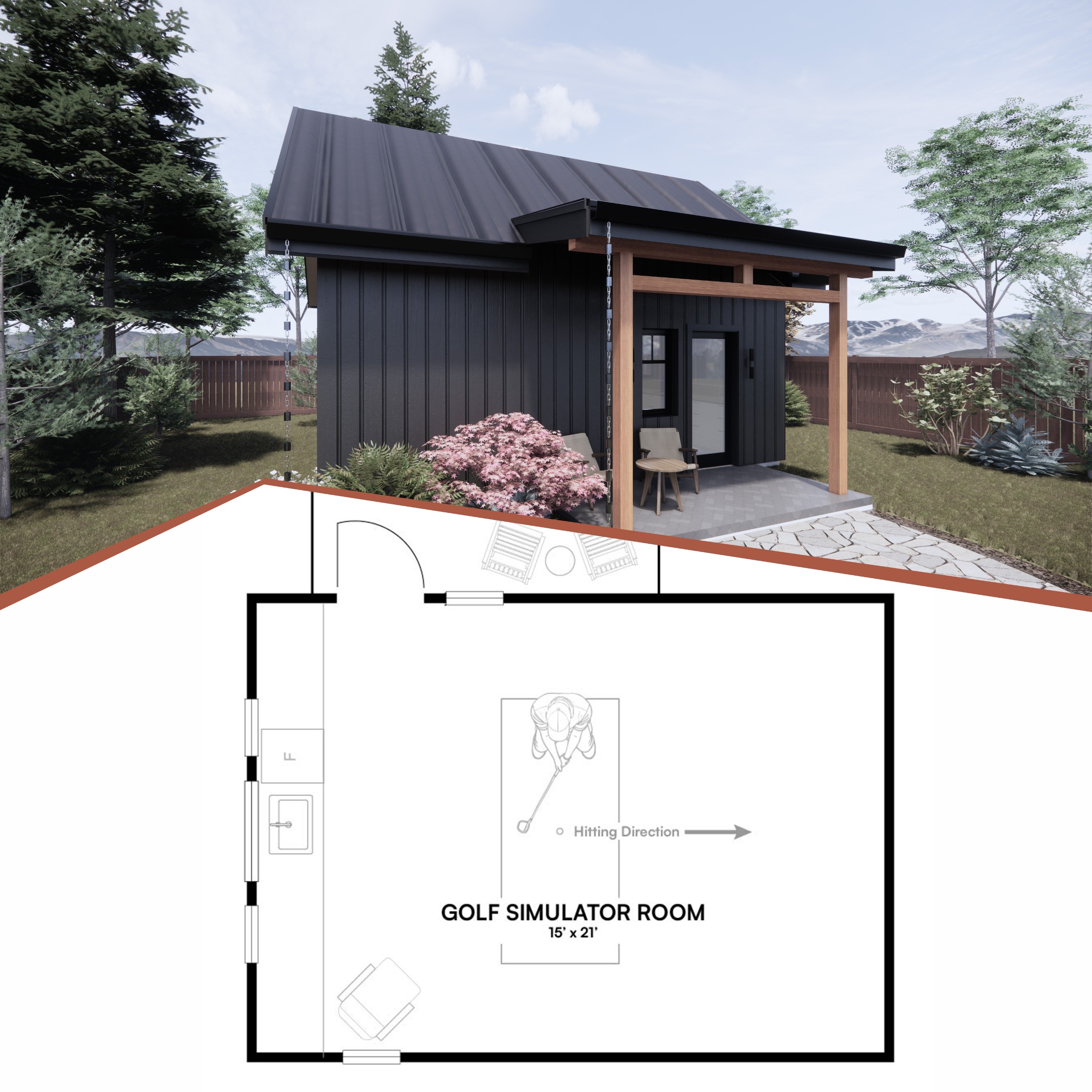 Carl's Rain or Shine Retreat Golf Shed