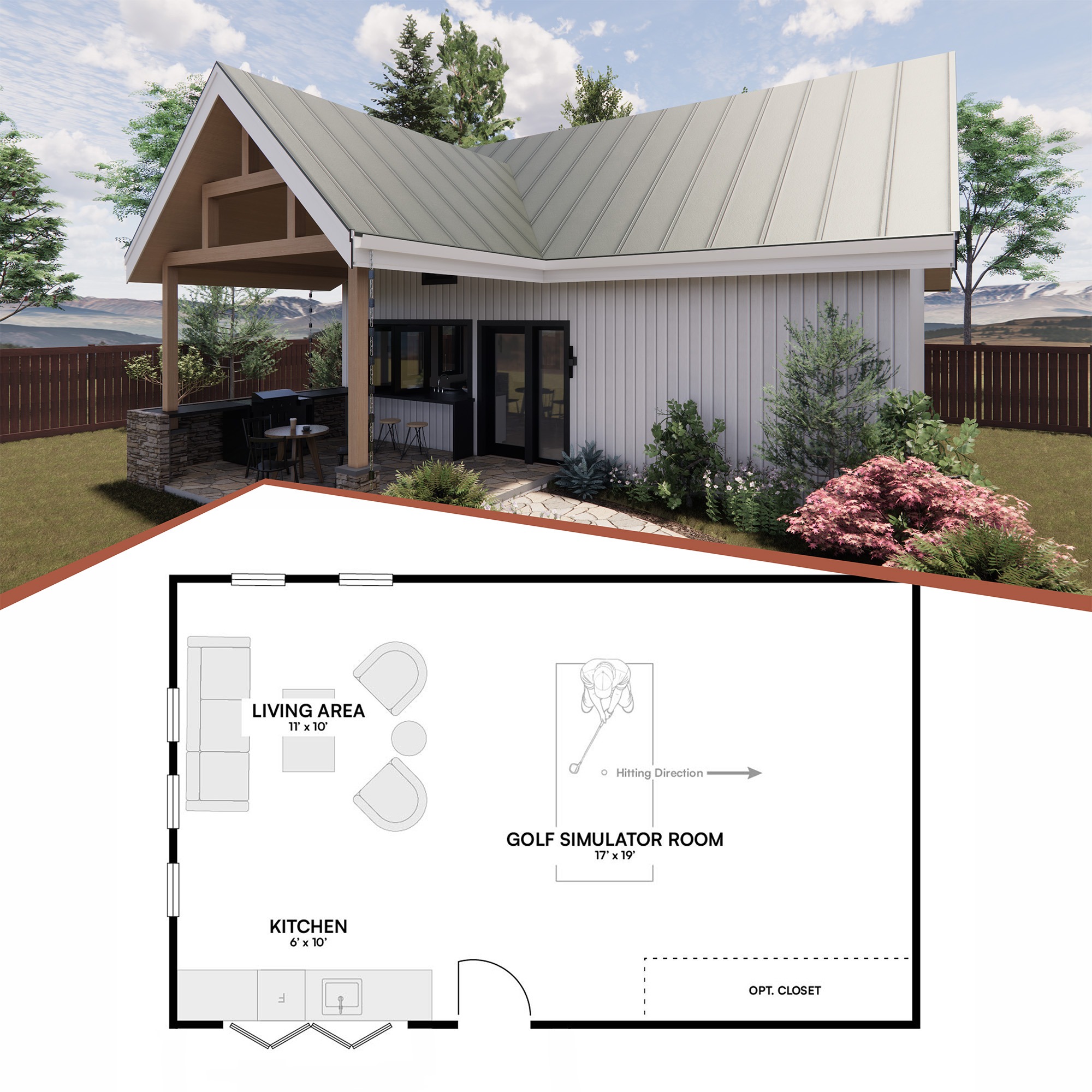 Carl's Clear Skies Clubhouse Golf Shed