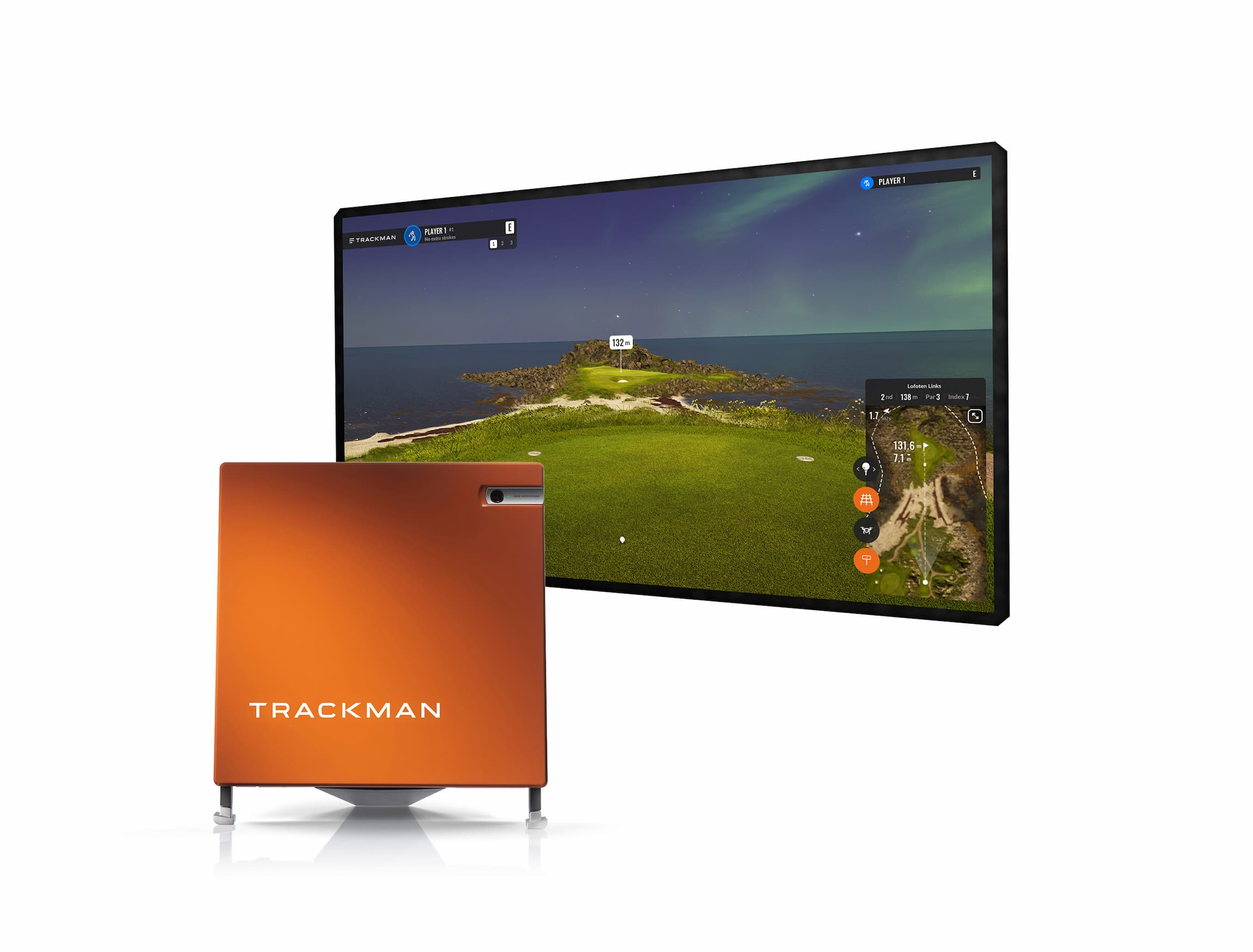 Trackman 4 launch Monitor with screenshot